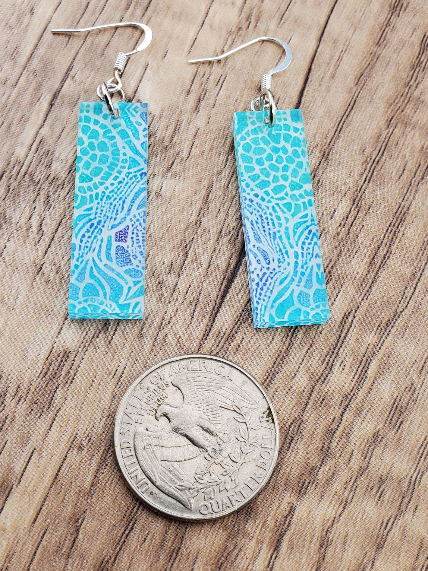 SP Abstract Art - Laser cut Lightweight Acrylic earrings -Silver Plated Hooks