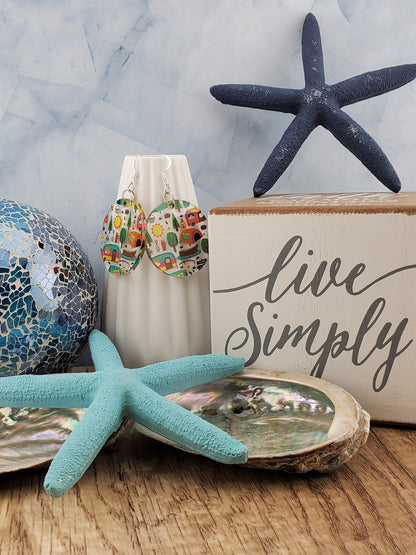 SP Adventure is out there Camping Earrings - Laser cut Lightweight Acrylic earrings - Silver Plated Hooks