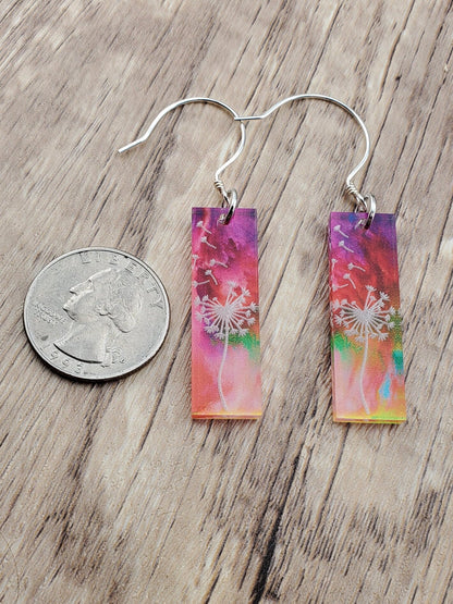 Make a Wish Dandelion Earrings - Laser cut Lightweight Acrylic earrings - Sterling Silver Hooks