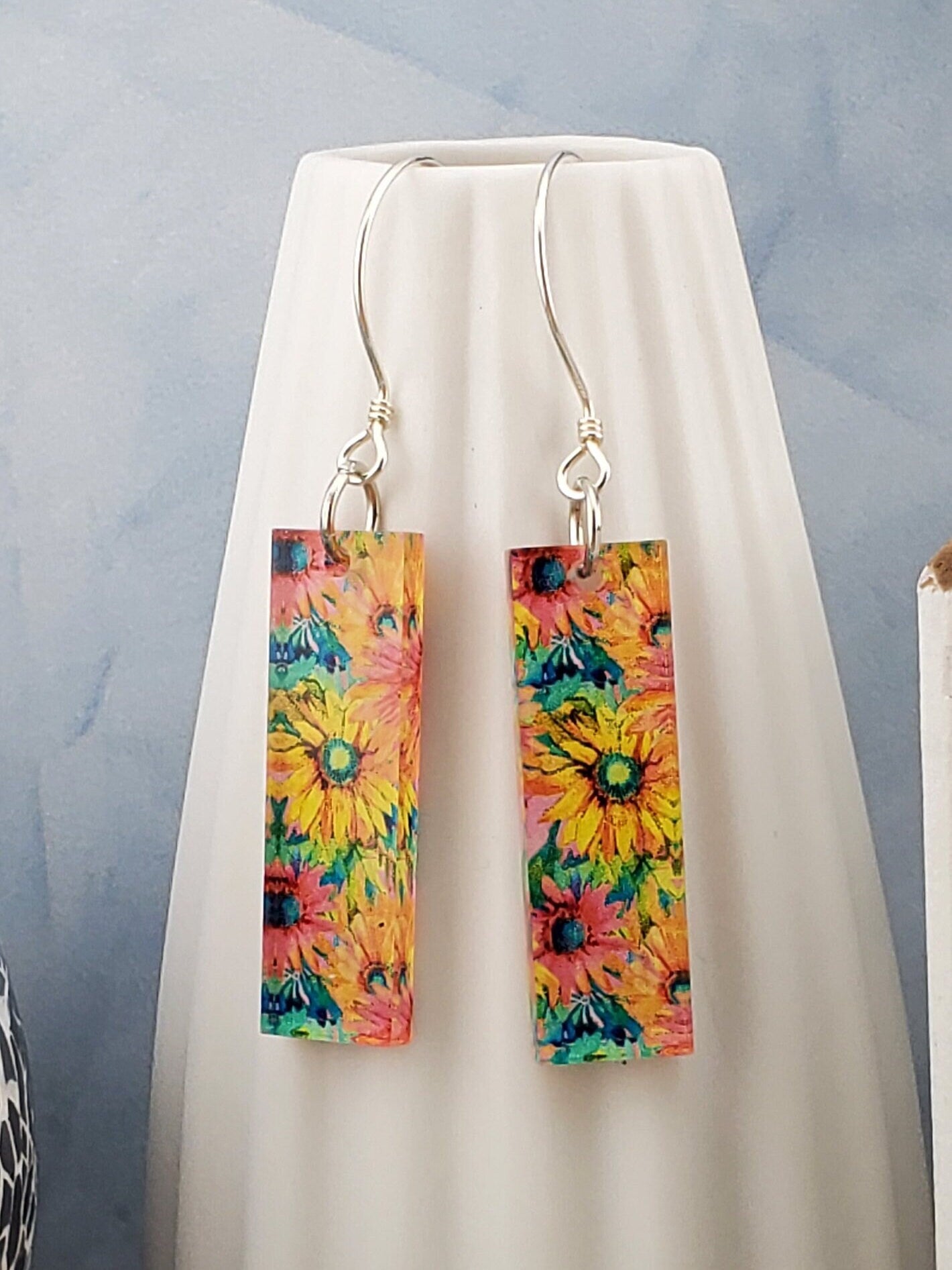 Fresh as a Daisy earrings - Laser cut Lightweight Acrylic earrings - Sterling Silver Hooks