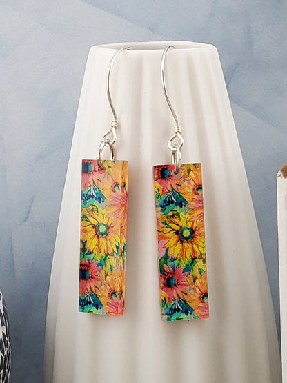 Fresh as a Daisy earrings - Laser cut Lightweight Acrylic earrings - Sterling Silver Hooks