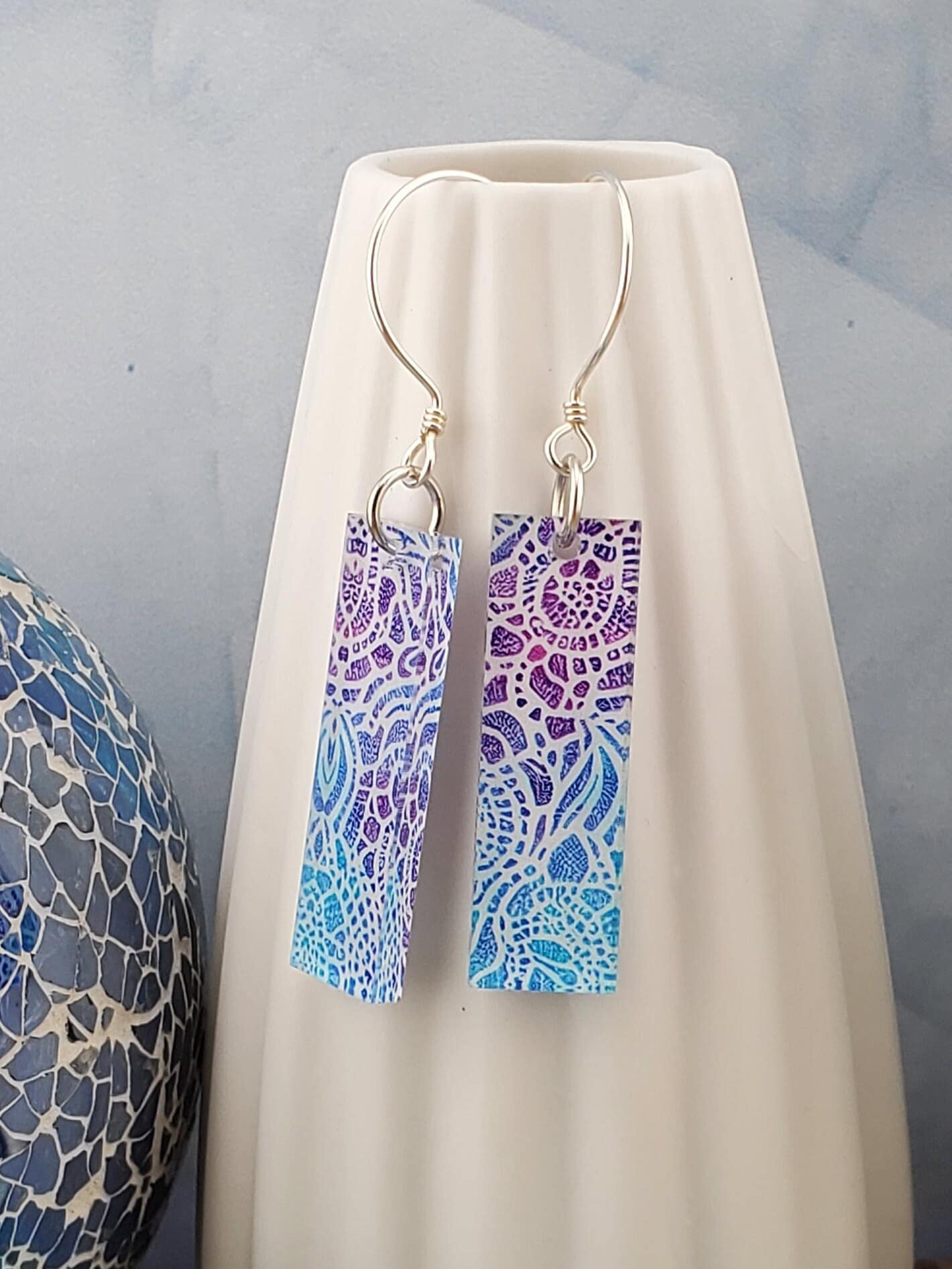 SS Abstract Art - Laser cut Lightweight Acrylic earrings - Sterling Silver Hooks