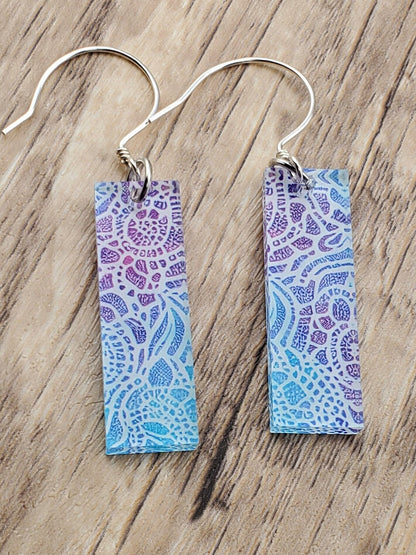 SS Abstract Art - Laser cut Lightweight Acrylic earrings - Sterling Silver Hooks