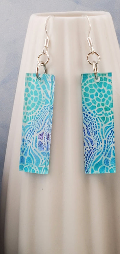 SP Abstract Art - Laser cut Lightweight Acrylic earrings -Silver Plated Hooks