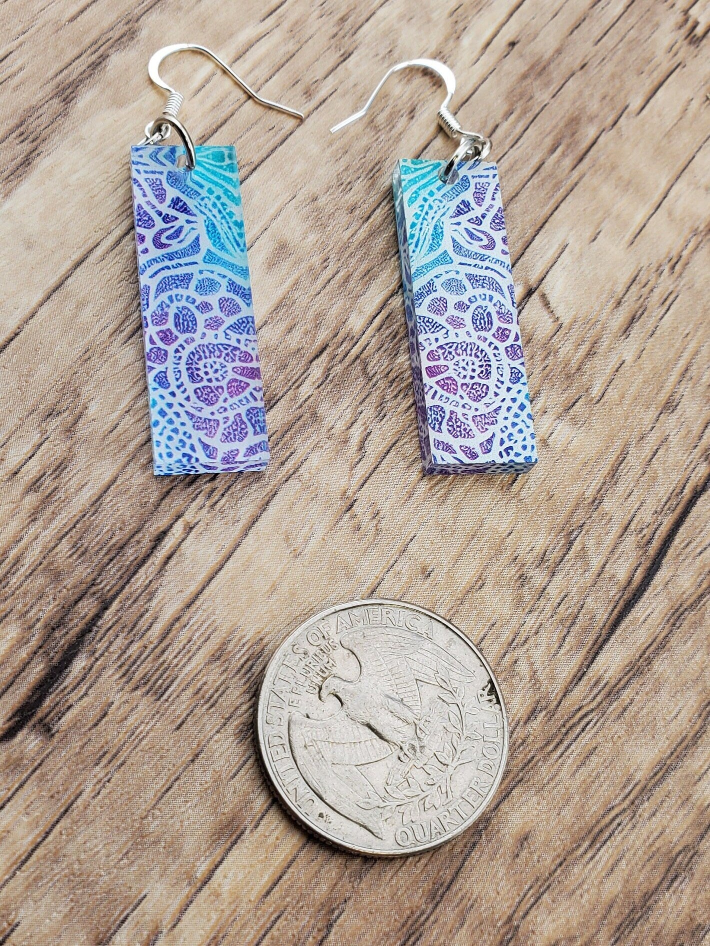 SP Abstract Art - Laser cut Lightweight Acrylic earrings -Silver Plated Hooks