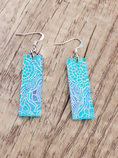 SP Abstract Art - Laser cut Lightweight Acrylic earrings -Silver Plated Hooks