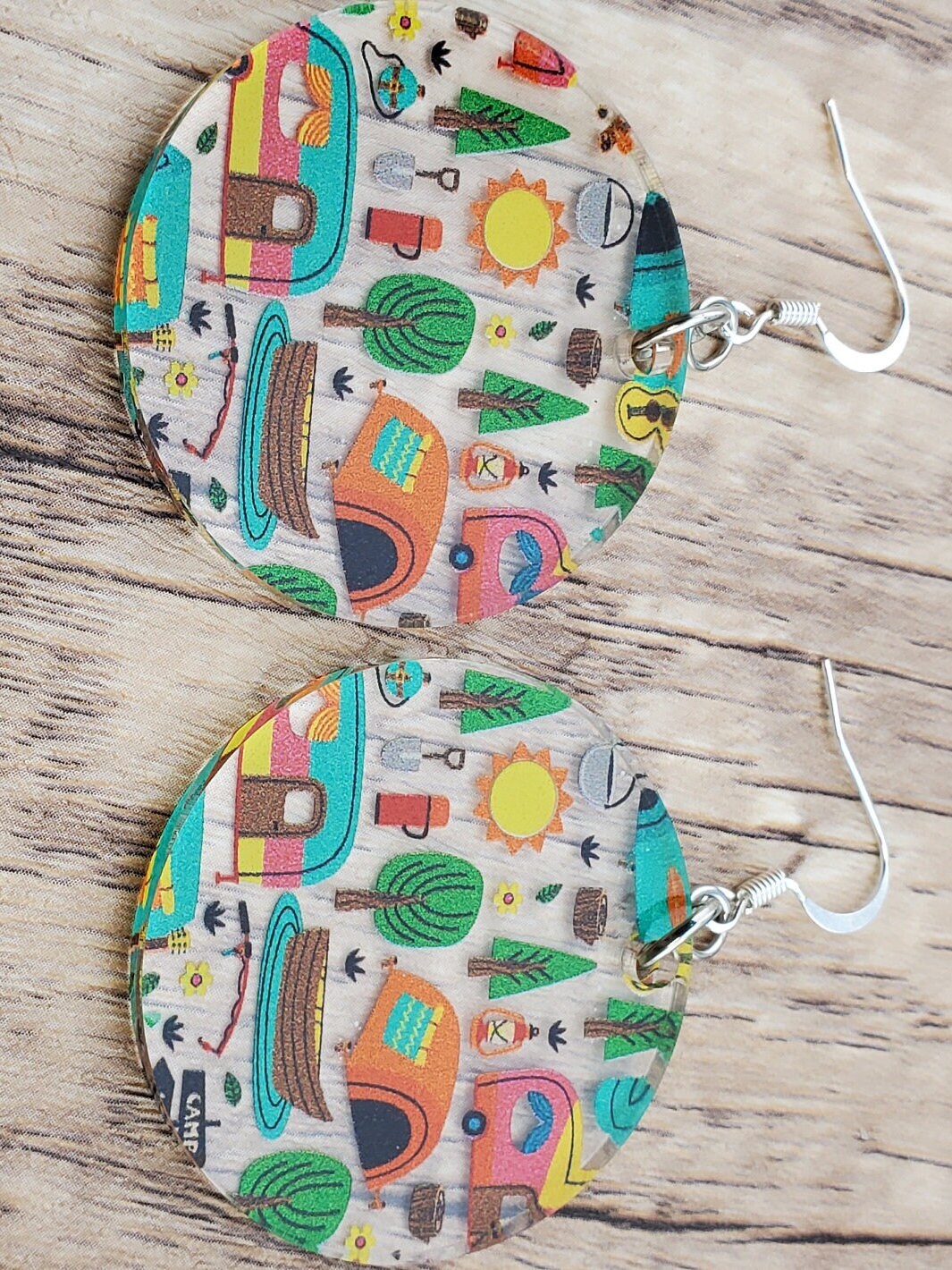 SP Adventure is out there Camping Earrings - Laser cut Lightweight Acrylic earrings - Silver Plated Hooks