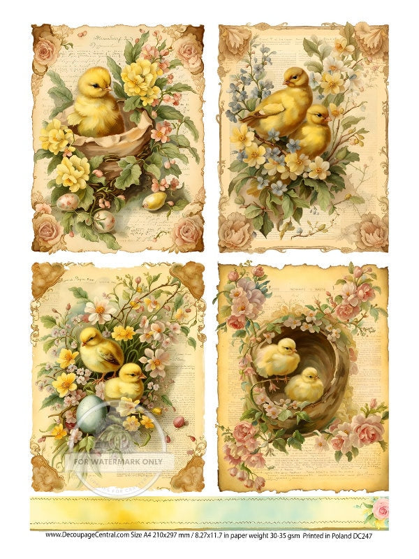 A4 Easter Chicks Rice Paper