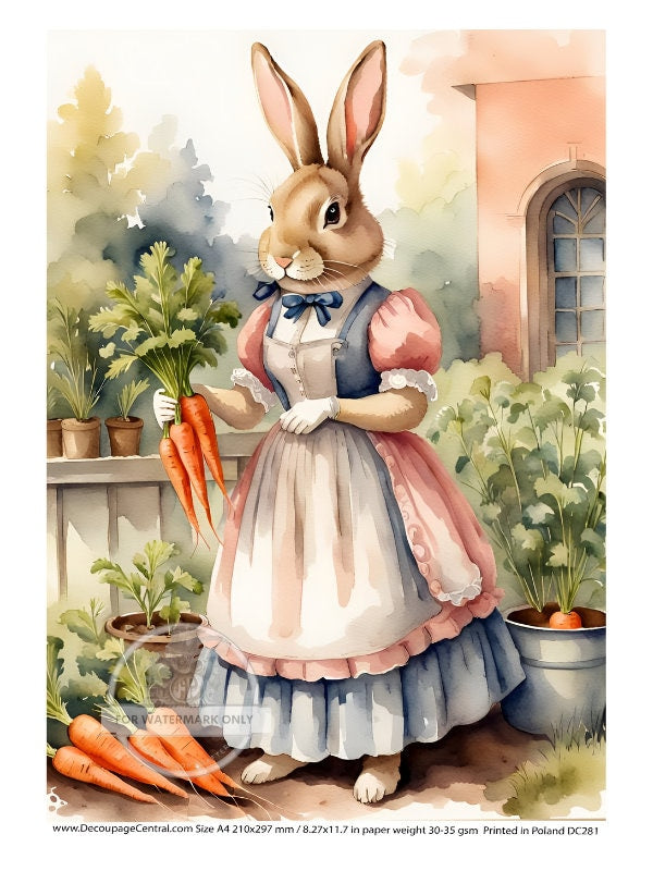 A4 Carrot Harvest Bunny Rice Paper